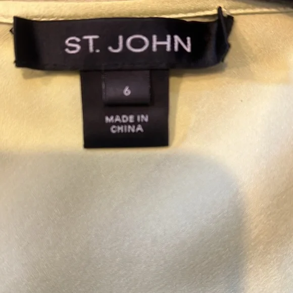 St. John silk top , sleeveless, Lime green color - Picture 3 of 3